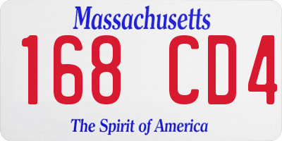 MA license plate 168CD4