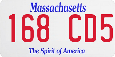 MA license plate 168CD5