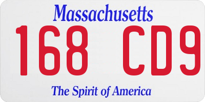 MA license plate 168CD9