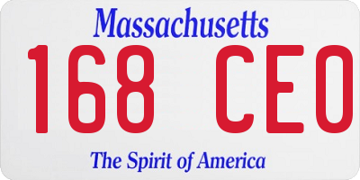 MA license plate 168CE0