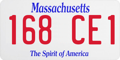MA license plate 168CE1