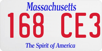 MA license plate 168CE3