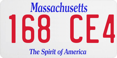 MA license plate 168CE4