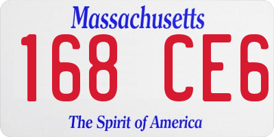 MA license plate 168CE6