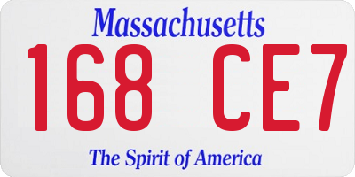 MA license plate 168CE7