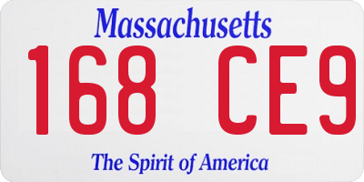 MA license plate 168CE9