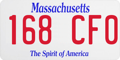 MA license plate 168CF0