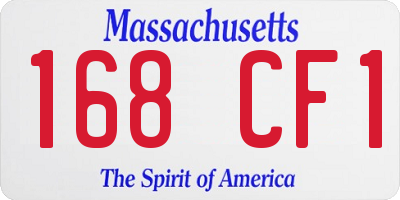 MA license plate 168CF1