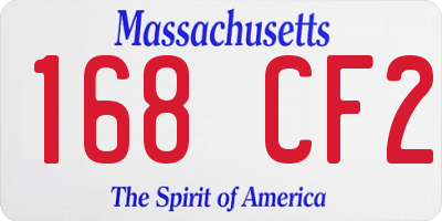 MA license plate 168CF2