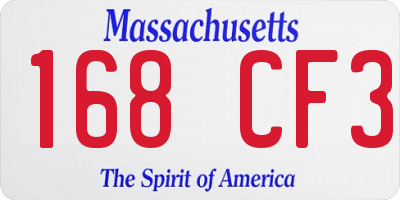 MA license plate 168CF3