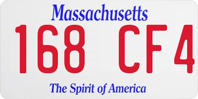 MA license plate 168CF4