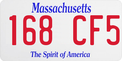 MA license plate 168CF5