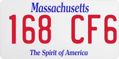 MA license plate 168CF6