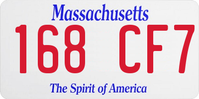 MA license plate 168CF7