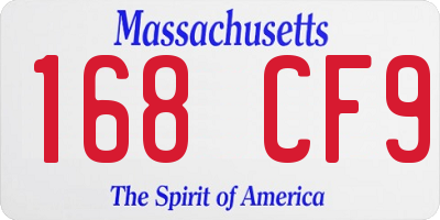 MA license plate 168CF9