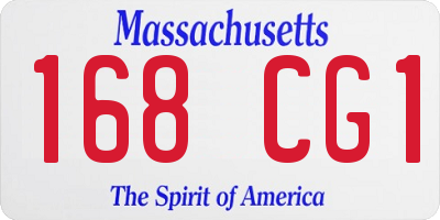 MA license plate 168CG1