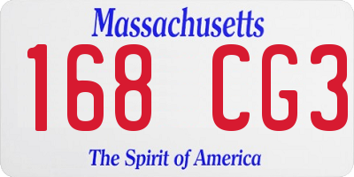 MA license plate 168CG3