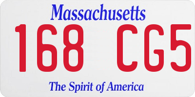 MA license plate 168CG5