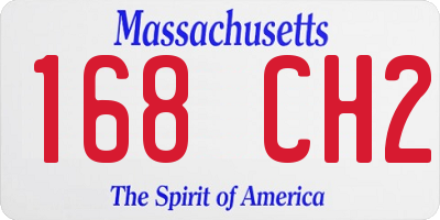 MA license plate 168CH2