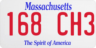 MA license plate 168CH3