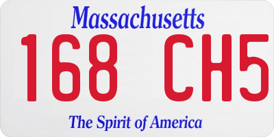 MA license plate 168CH5