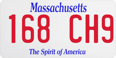MA license plate 168CH9