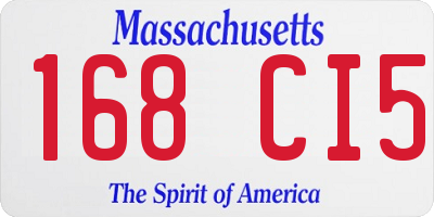 MA license plate 168CI5
