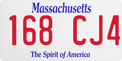 MA license plate 168CJ4