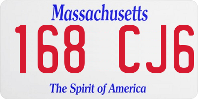 MA license plate 168CJ6