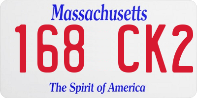 MA license plate 168CK2