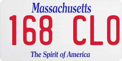MA license plate 168CL0