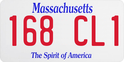 MA license plate 168CL1