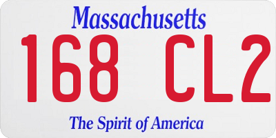 MA license plate 168CL2