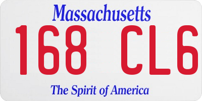 MA license plate 168CL6