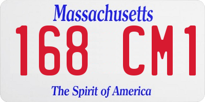 MA license plate 168CM1