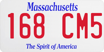 MA license plate 168CM5