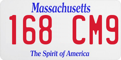 MA license plate 168CM9