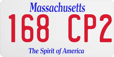 MA license plate 168CP2