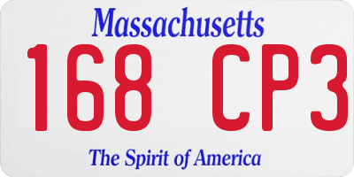 MA license plate 168CP3