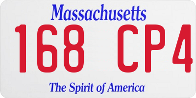 MA license plate 168CP4