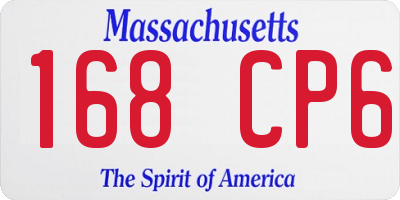 MA license plate 168CP6