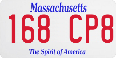 MA license plate 168CP8
