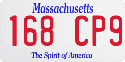 MA license plate 168CP9