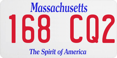 MA license plate 168CQ2