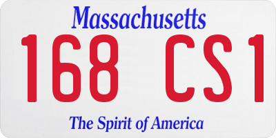 MA license plate 168CS1