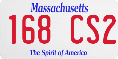 MA license plate 168CS2