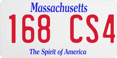MA license plate 168CS4