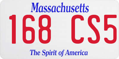 MA license plate 168CS5