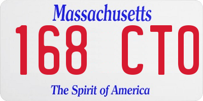 MA license plate 168CT0
