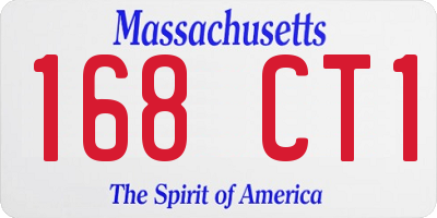 MA license plate 168CT1